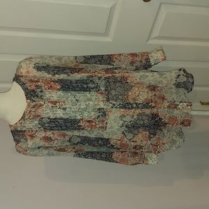 Sheer Long Sleeve Floral Blouse